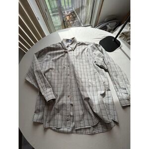 Pendleton Mens Blue Brown Plaid Cotton Button Down Shirt Large RN29685